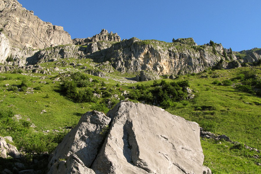Vorderglärnisch - 004 - Aufstiegsrichtung Gelbe Wand und Chilchli