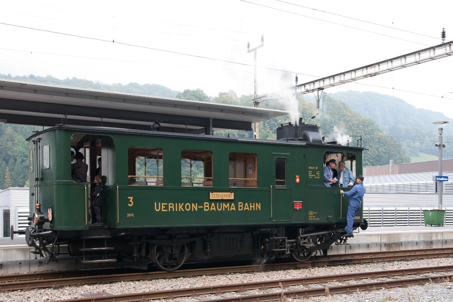 Dampfzug@Glarus - 011 - Dampftriebwagen im Bhf Schwanden