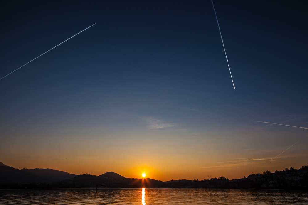 011 - Sonnenuntergang im Lido in Luzern