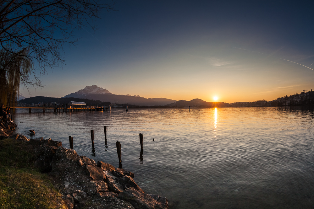 012 - Sonnenuntergang im Lido in Luzern