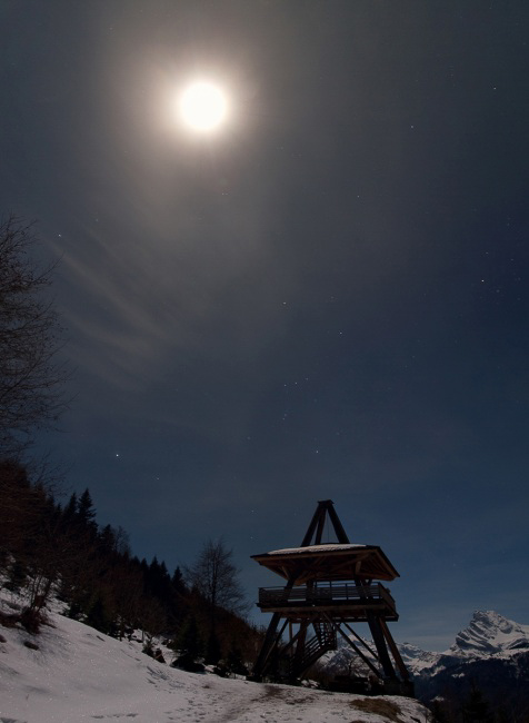 Turm - 011 - Turm mit Vollmond und Orion